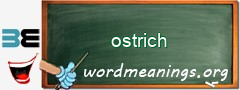 WordMeaning blackboard for ostrich